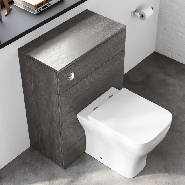 Charcoal Elm Back To Wall Unit and Atlanta Toilet