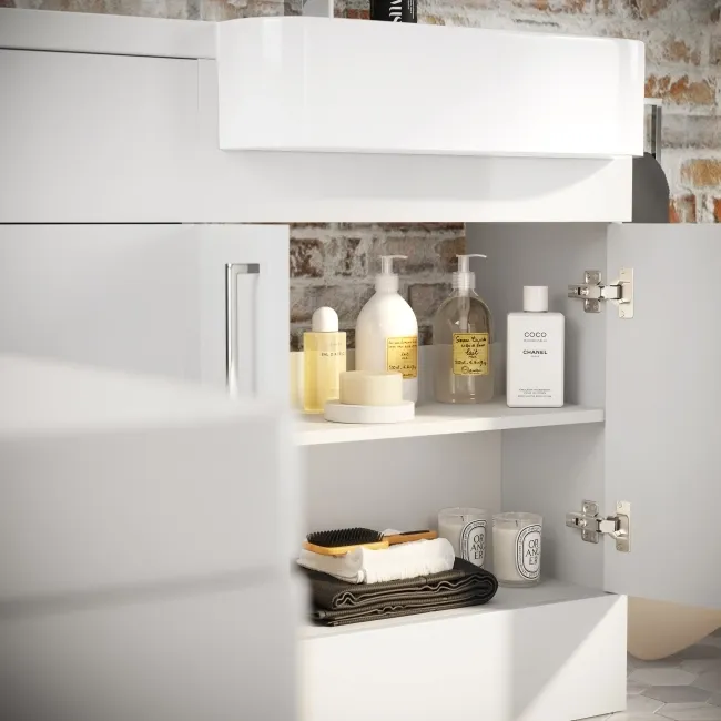 Harper Gloss White Combination Vanity Basin and Atlanta Toilet 1200mm - Right Handed