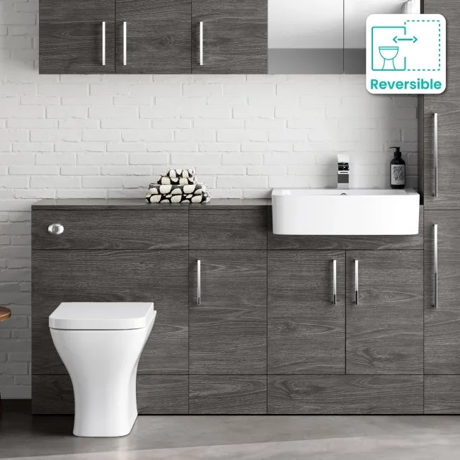 Harper Charcoal Elm Combination Vanity Basin and Atlanta Toilet 1500mm