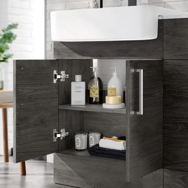 Harper Charcoal Elm Combination Vanity Basin with Marble Top & Miami Toilet 1200mm