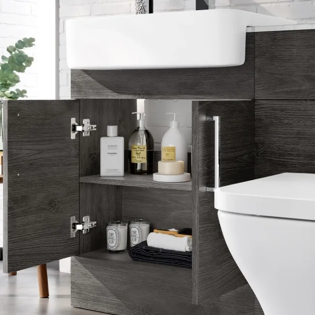 Harper Charcoal Elm Combination Vanity Basin with Marble Top & Atlanta Toilet 1200mm