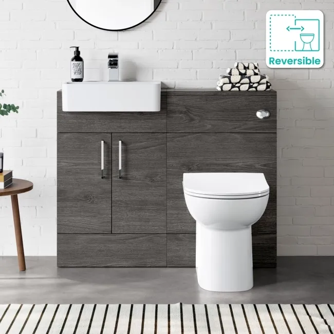 Harper Charcoal Elm Combination Vanity Basin & Aruba Toilet 1000mm