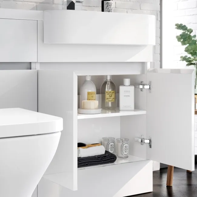 Foster Gloss White Combination Vanity Basin and Atlanta Toilet 1200mm - Right Handed