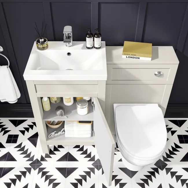 Bermuda Chalk White Combination Vanity Basin and Seattle Toilet 1000mm