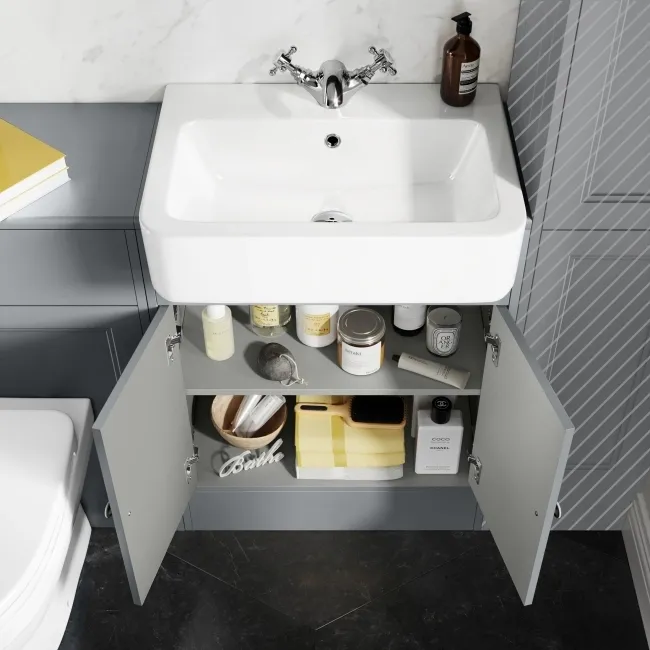 Monaco Dove Grey Combination Vanity Basin and Seattle Toilet 1200mm