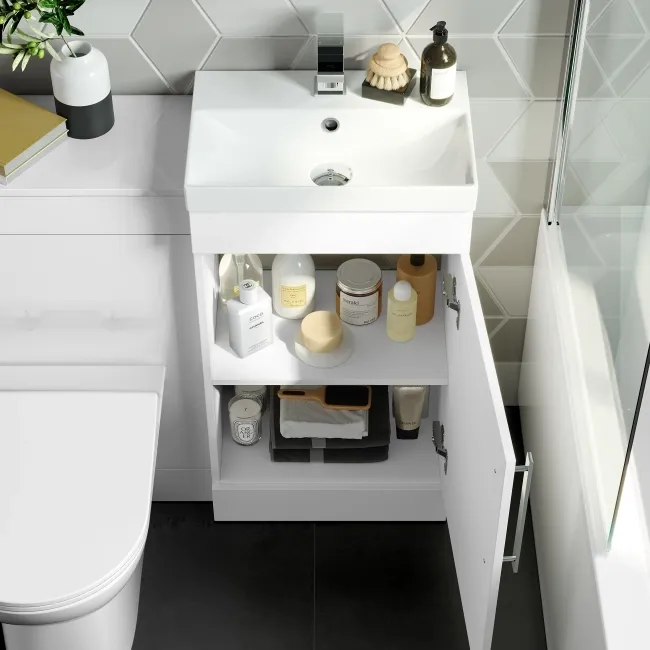 Avon Gloss White Combination Vanity Basin and Aruba Toilet 950mm