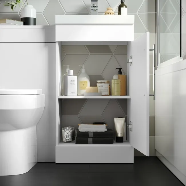 Avon Gloss White Combination Vanity Basin and Miami Toilet 950mm