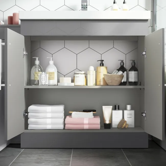 Avon Stone Grey Combination Vanity Basin and Boston Toilet 1300mm