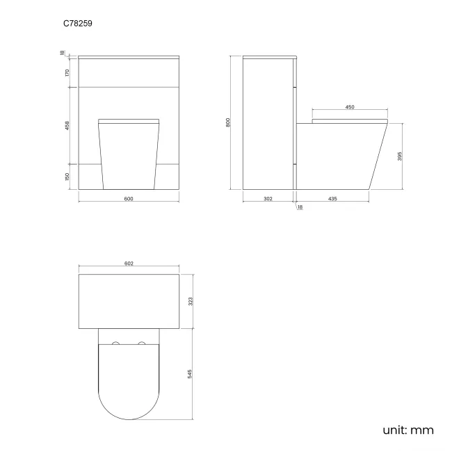 Harper Gloss White Back To Wall Unit and Boston Toilet