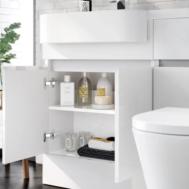 Foster Gloss White Combination Vanity Basin and Boston Toilet 1200mm - Left Handed