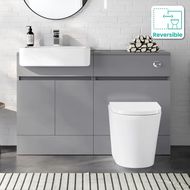 Foster Stone Grey Combination Vanity Basin and Boston Toilet 1200mm
