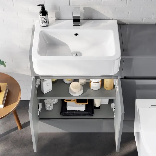Foster Stone Grey Combination Vanity Basin and Boston Toilet 1200mm