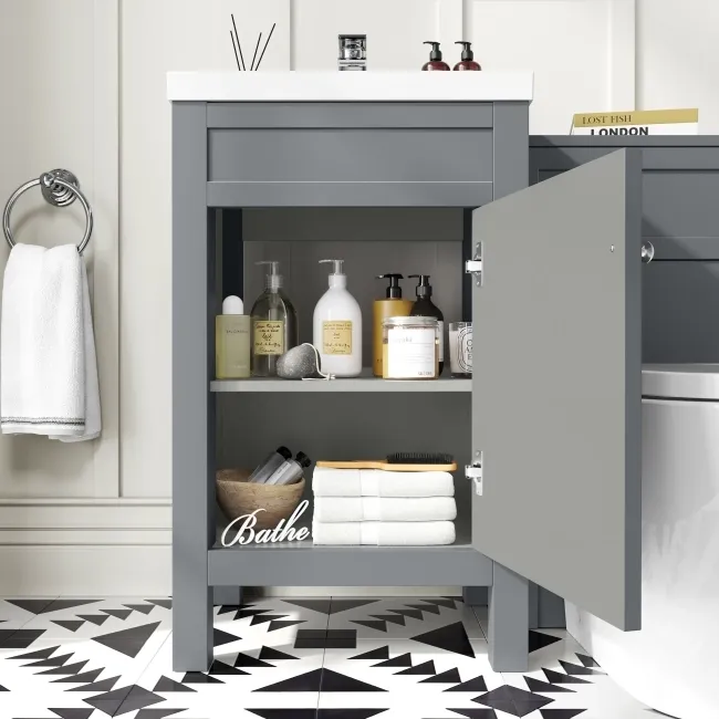 Bermuda Dove Grey Combination Vanity Basin and Boston Toilet 1000mm