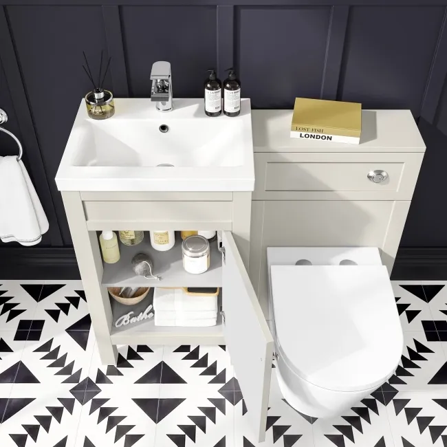 Bermuda Chalk White Combination Vanity Basin and Boston Toilet 1000mm