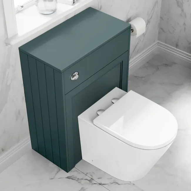 Traditional Midnight Green Back To Wall Unit and Boston Toilet