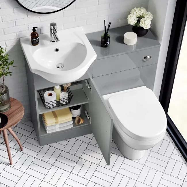 Quartz Stone Grey Combination Vanity Basin and Seattle Toilet 950mm