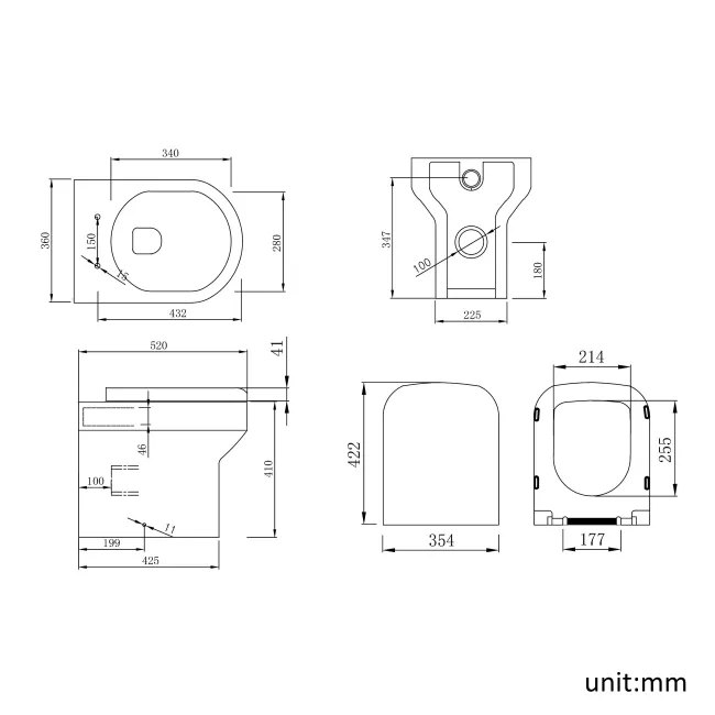 Quartz Stone Grey Combination Vanity Basin and Denver Toilet 950mm