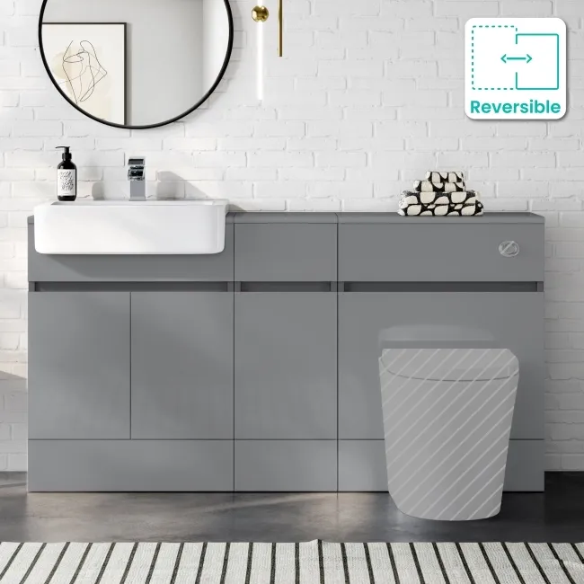 Foster Stone Grey Combination Vanity Basin 1500mm - Excludes Toilet