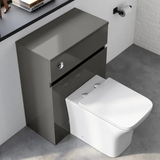 Foster Tungsten Grey Back To Wall Unit and Houston Toilet
