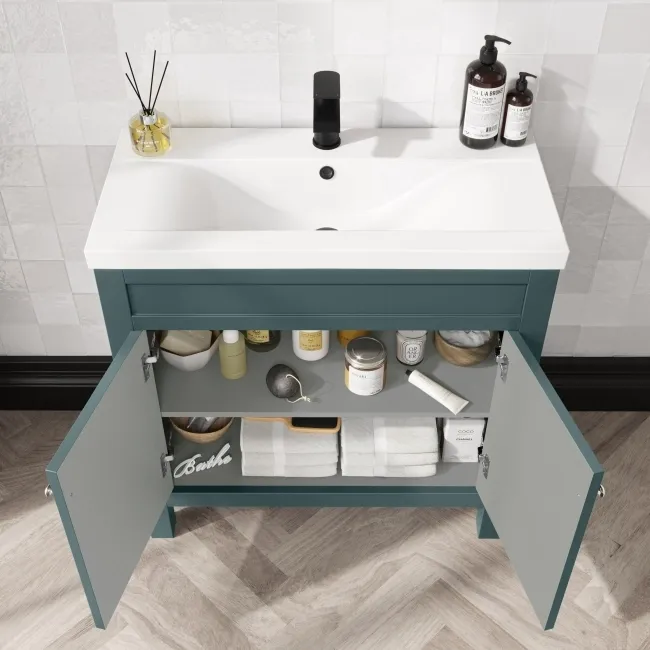 Bermuda Midnight Green Basin Vanity 800mm
