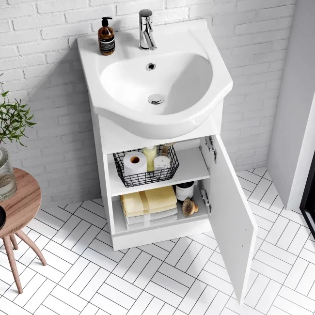 Quartz Gloss White Combination Vanity Basin and Houston Toilet 950mm