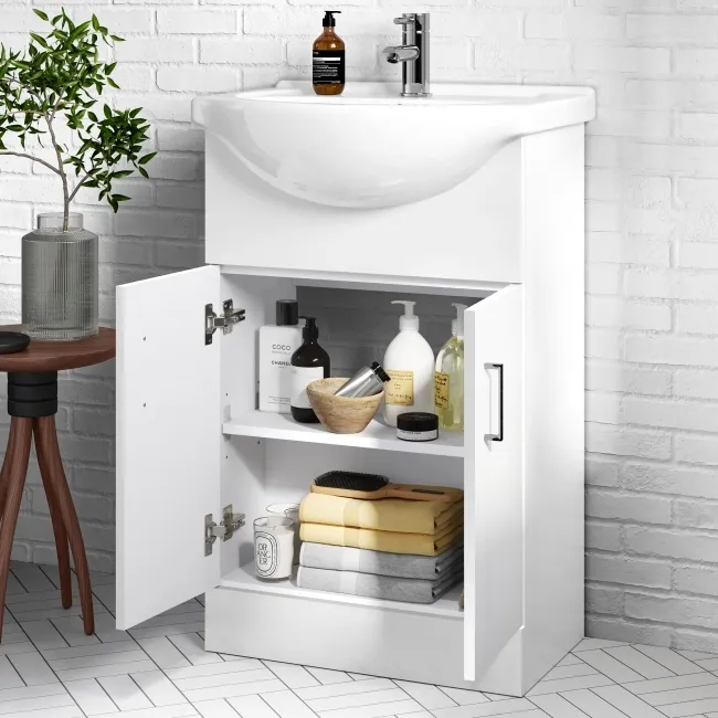 Quartz Gloss White Combination Vanity Basin and Houston Toilet 1050mm
