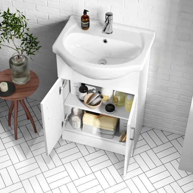 Quartz Gloss White Combination Vanity Basin and Houston Toilet 1050mm