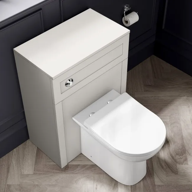 Capri Cotton White Combination Vanity Basin and Aruba Toilet 1350mm - Chrome Handles