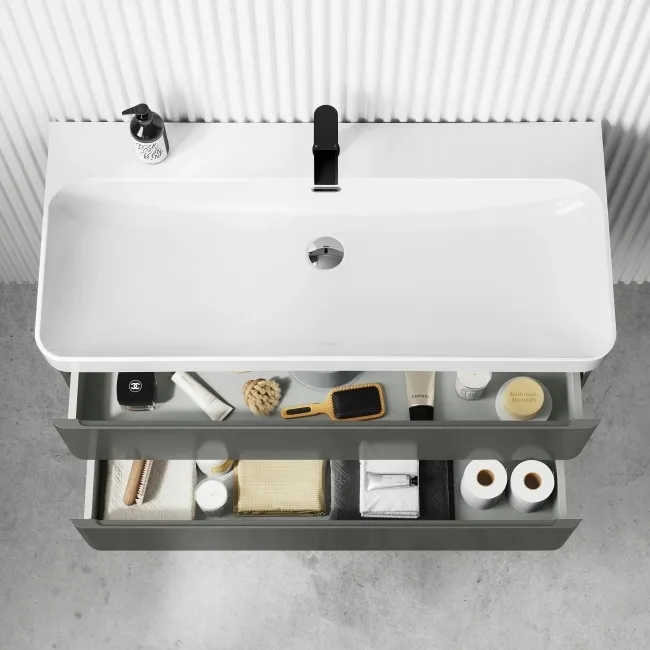 Corsica Tungsten Grey Basin Drawer Vanity 1000mm