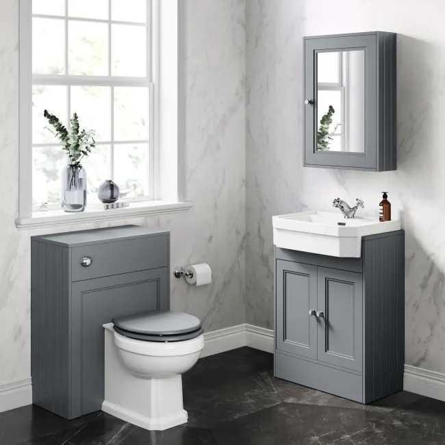 Dove Grey Mirror Cabinet 700x500mm
