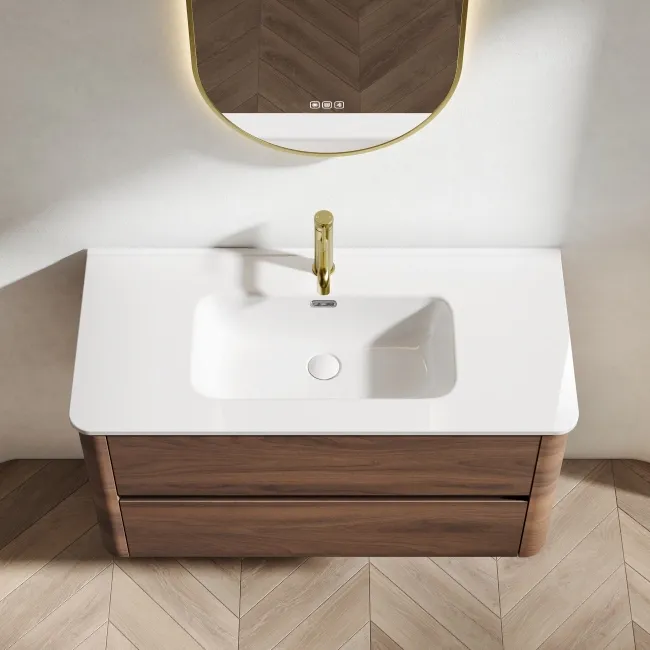Jerez Black Walnut Wall Hung Basin Drawer Vanity 1000mm
