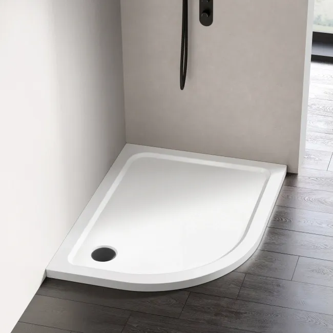 London Offset Quadrant Stone Shower Tray 1200x800mm - Left Handed