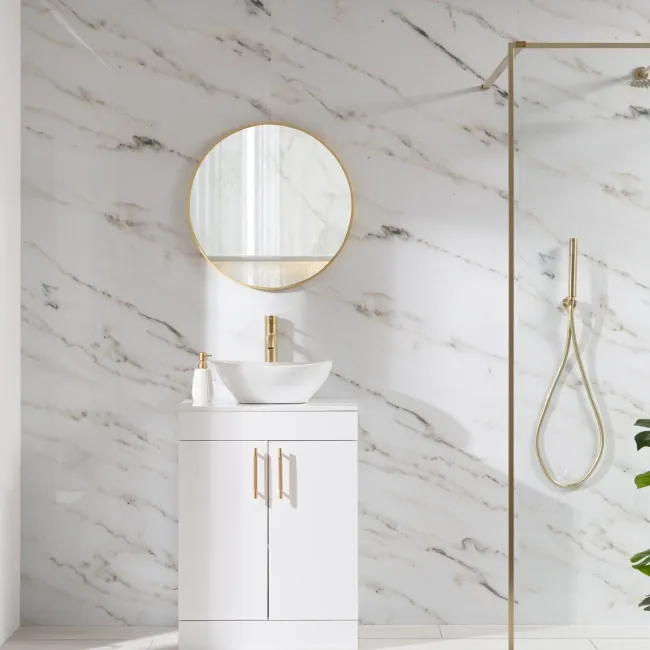 Trepanel Aqua Luxe® Gold Subtle Marble Effect Embossed Gloss SPC XXL Wall Panel