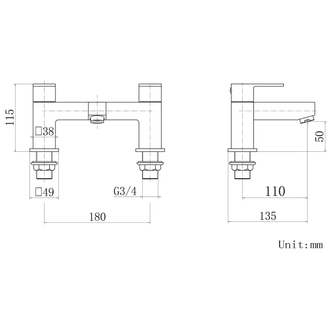 Lea Chrome Basin & Bath Mixer Tap Set