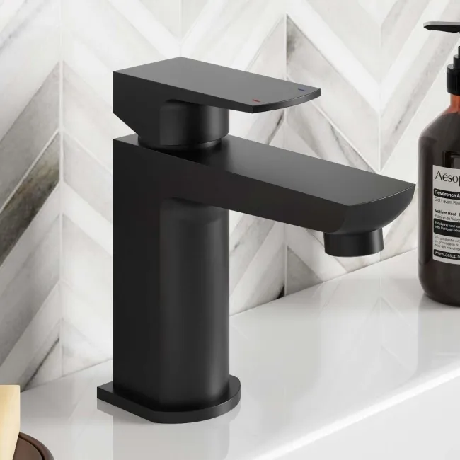 Soar Matt Black Basin & Shower Bath Mixer Tap Set