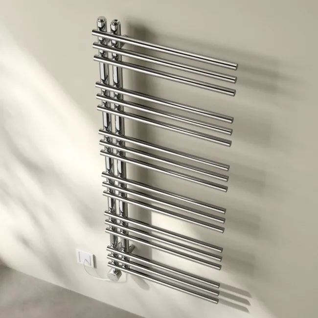 Cannes Electric Chrome Designer Heated Towel Rail 1200x500mm