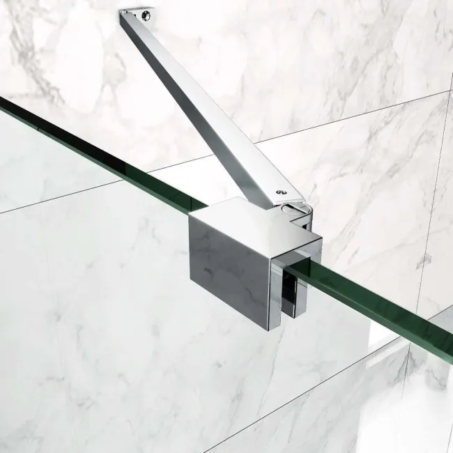 Copenhagen Easy Clean 8mm Wet Room Shower Glass Panel 1400mm & 250mm Return Panel