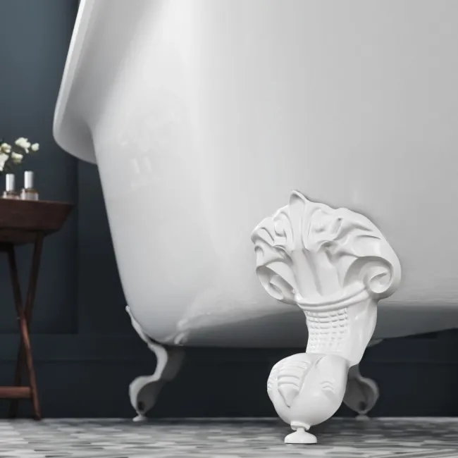 Grosvenor 1800mm Roll Top Bath - White Ball Feet