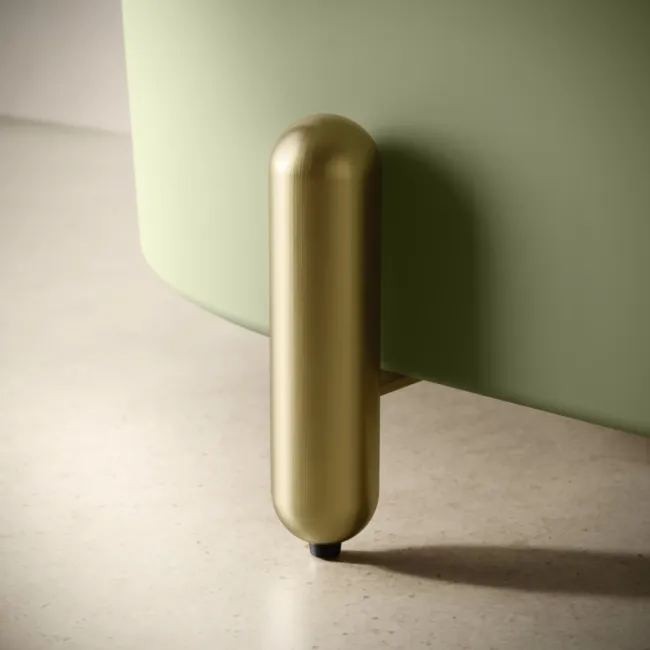 Shore 1700 Matt Green Freestanding Bath - Gold Feet