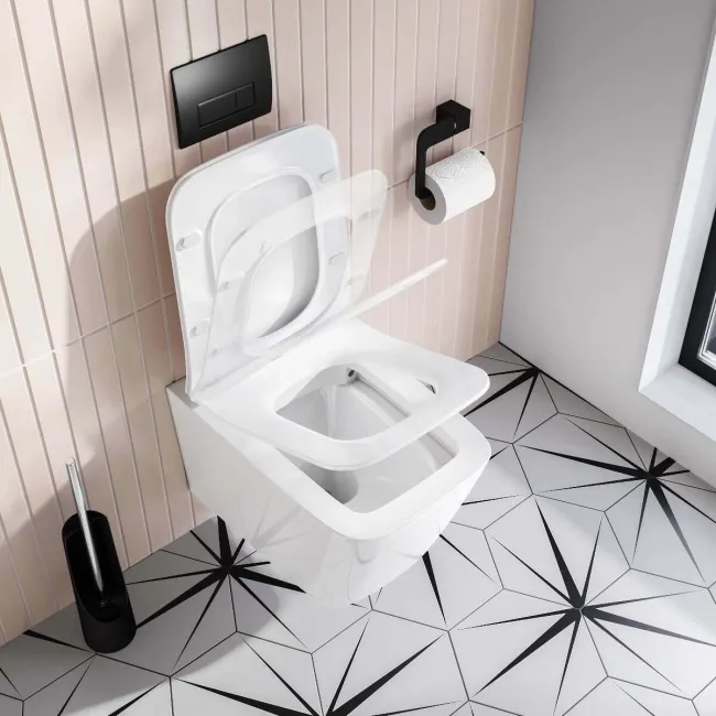 Nevada Rimless Wall Hung Toilet With Premium Soft Close Slim Seat
