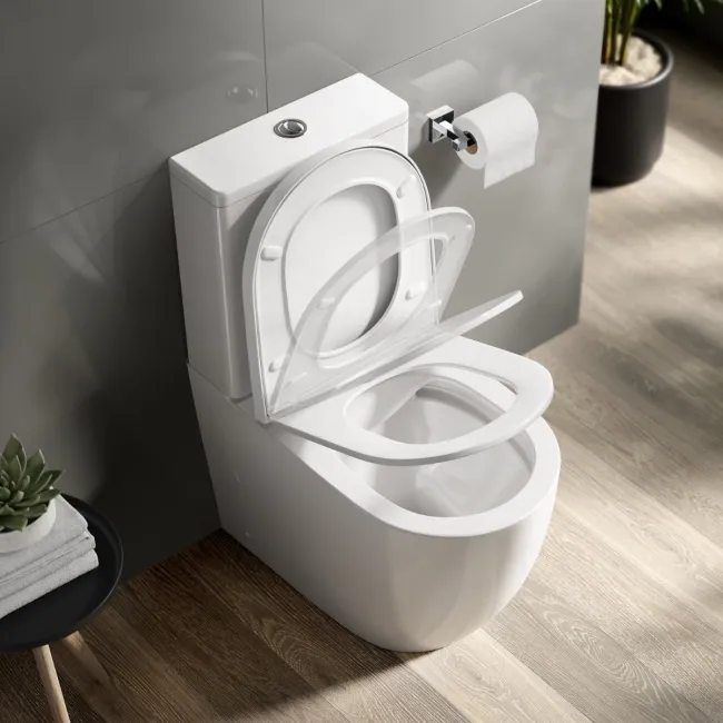 Utah Rimless Close Coupled Toilet With Premium Soft Close Seat