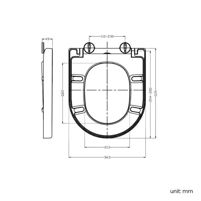 Troy Rimless Comfort Height Back To Wall Toilet With Premium Soft Close Seat