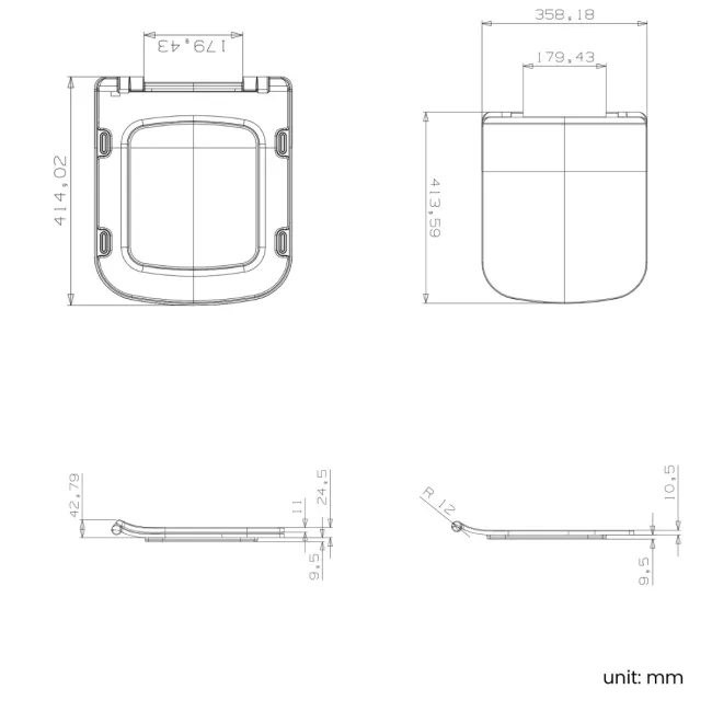 Atlanta Rimless Comfort Height Back To Wall Toilet With Premium Soft Close Slim Seat