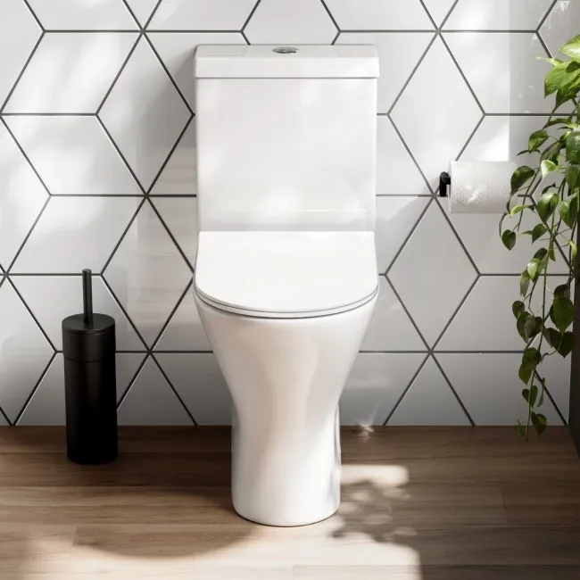 Napa Rimless Comfort Height Close Coupled Toilet With Slim Soft Close Seat