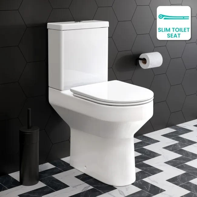Lodi Rimless Comfort Height Close Coupled Toilet With Slim Soft Close Seat