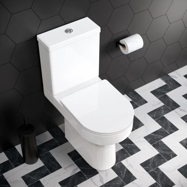 Lodi Rimless Comfort Height Close Coupled Toilet With Slim Soft Close Seat
