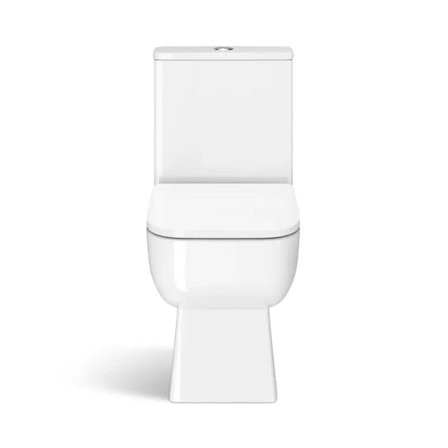 Portland Slimline 555 Depth Rimless Close Coupled Toilet With Soft Close Seat