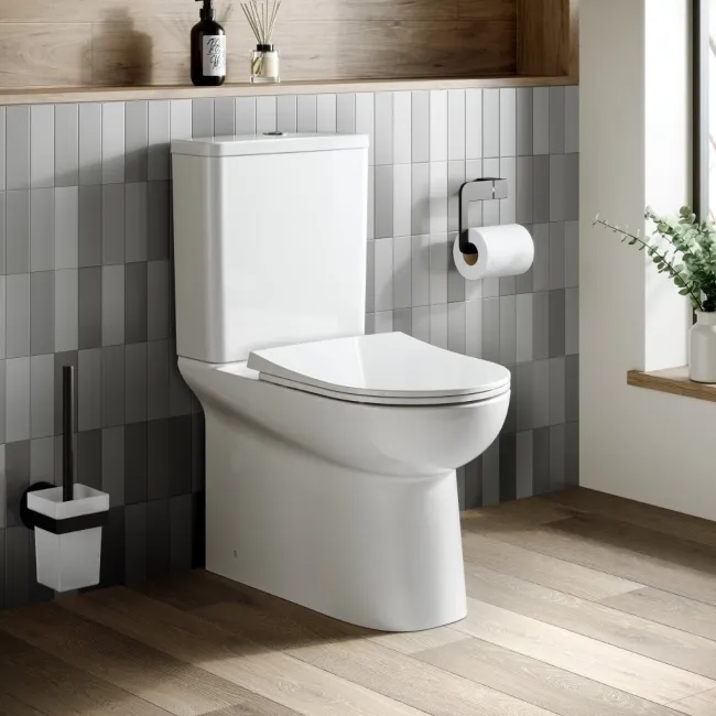Aruba Rimless Close Coupled Toilet With Slim Soft Close Seat