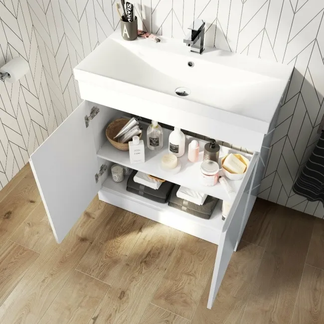 Trent Gloss White Basin Vanity 800mm