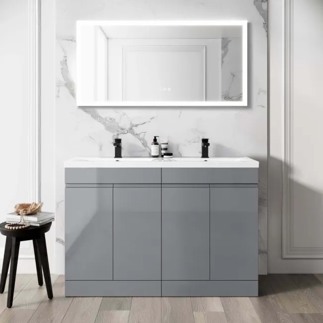 Trent Stone Grey Double Basin Vanity 1200mm